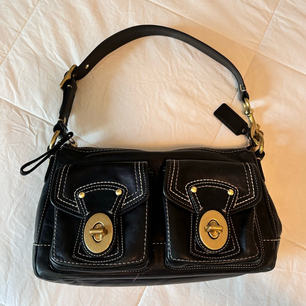 black double buckle coach purse H0882-F12868
